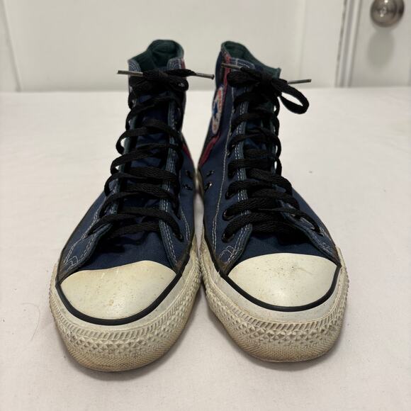VTG 80\'s Converse All-Star Chuck Taylor High Top Made USA Sneakers Striped 9.5